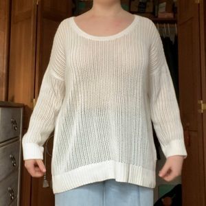 L White sheer mesh sweater by Calvin Klein Jeans